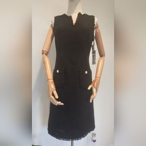 Black dress. Clasic chanel style. Tailored. Karl Lagerfeld.